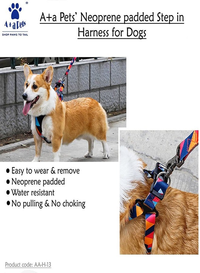 A+a Pets حزام صدرية بألوان قوس قزح من A+a Pets للكلاب والقطط والجراء (مقاس متوسط) - Image 3